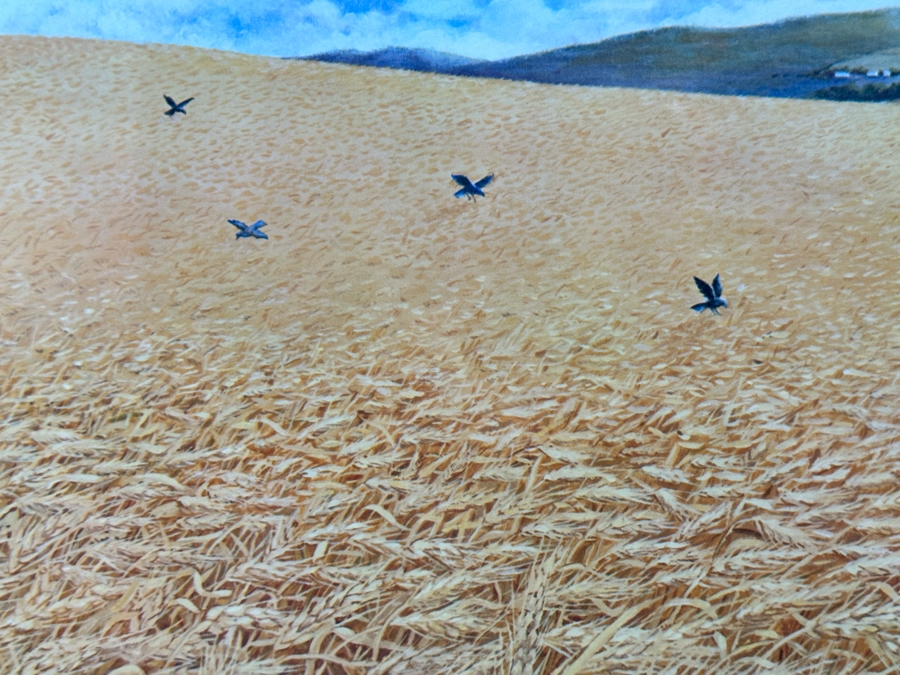 Raymond O. Hosford Signed Print Titled 'For Amber Waves Of Grain' Dated 1973 25 X 18.5 Framed 34 X 27 [Photo 9]