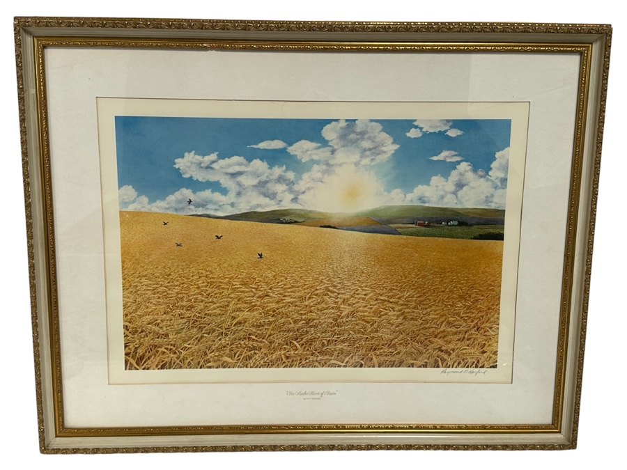 Raymond O. Hosford Signed Print Titled 'For Amber Waves Of Grain' Dated 1973 25 X 18.5 Framed 34 X 27 [Photo 2]