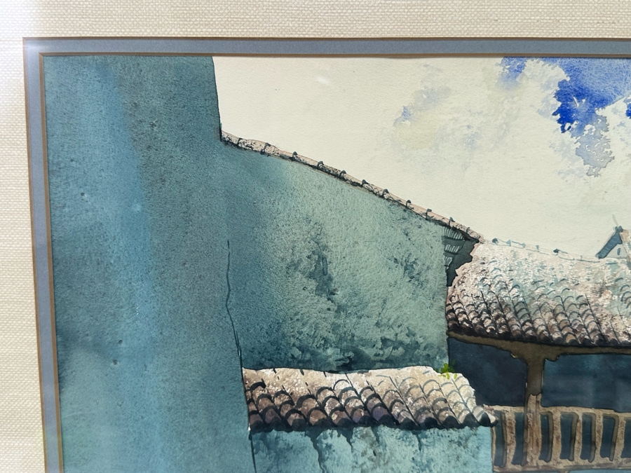 Original Peruvian Watercolor Painting Signed ORE 1983 19W X 12.5H Framed 25 X 18 [Photo 9]