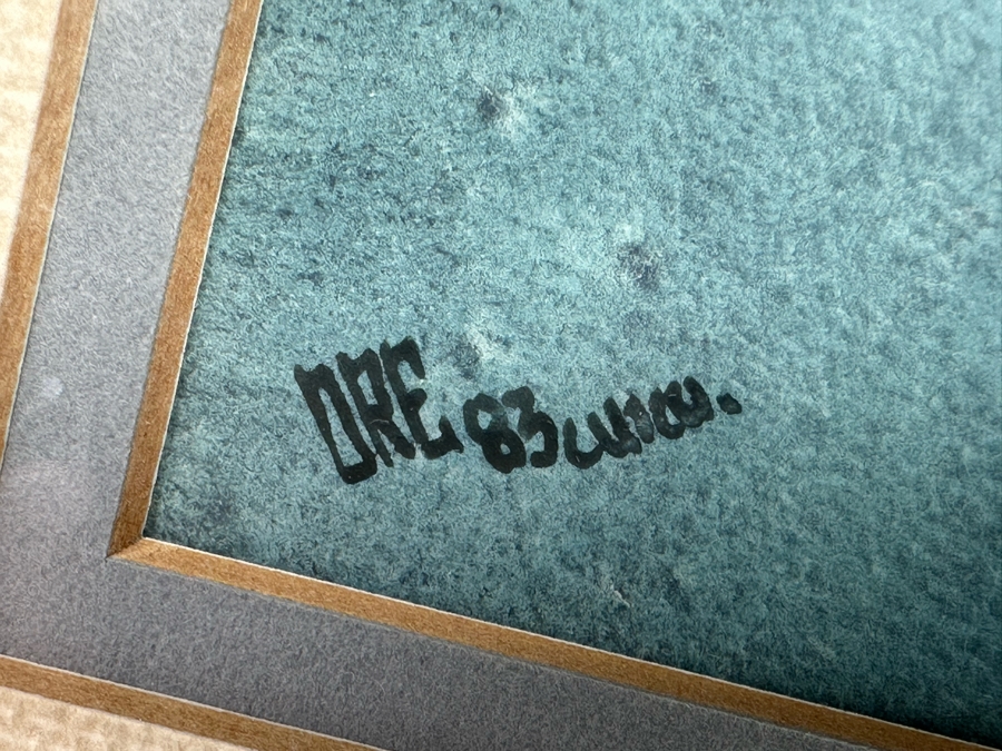 Original Peruvian Watercolor Painting Signed ORE 1983 19W X 12.5H Framed 25 X 18 [Photo 4]