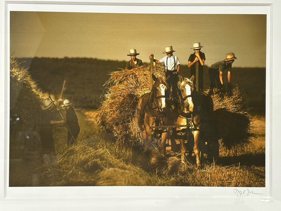 David Lorenz Winston Signed Color Giclee Print On Archival Fine Art Paper From The New York Times Photo Archives Titled 'Harvesting' 18 X 13 Framed 25 X 21.5