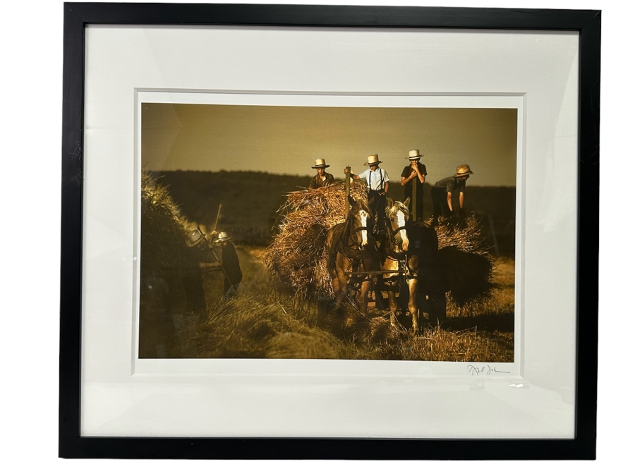 David Lorenz Winston Signed Color Giclee Print On Archival Fine Art Paper From The New York Times Photo Archives Titled 'Harvesting' 18 X 13 Framed 25 X 21.5 [Photo 2]