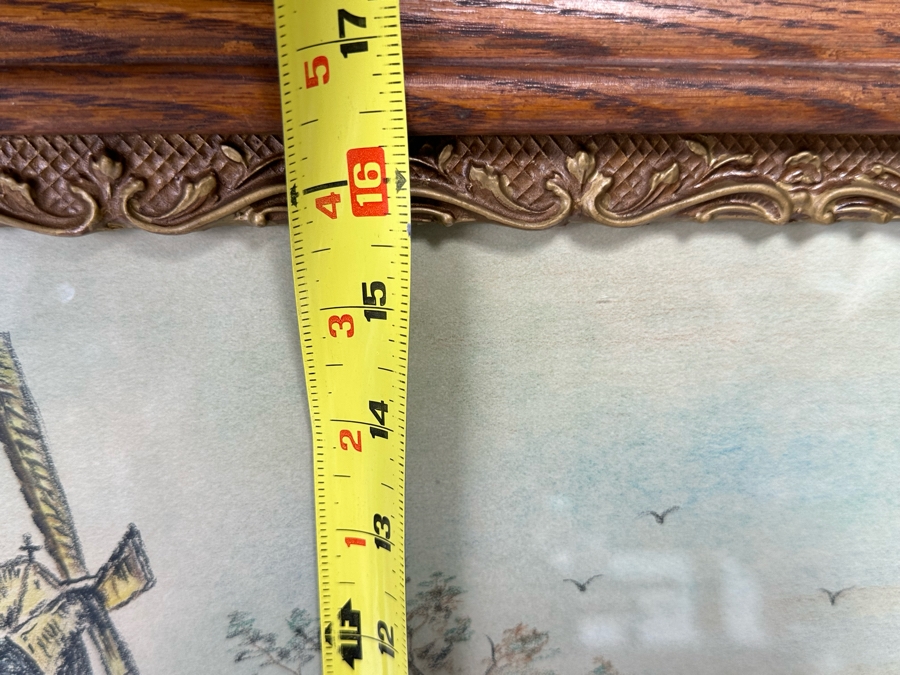 Original Unsigned Artwork 19.5 X 16 In Antique Wooden Framed 31 X 27 [Photo 11]