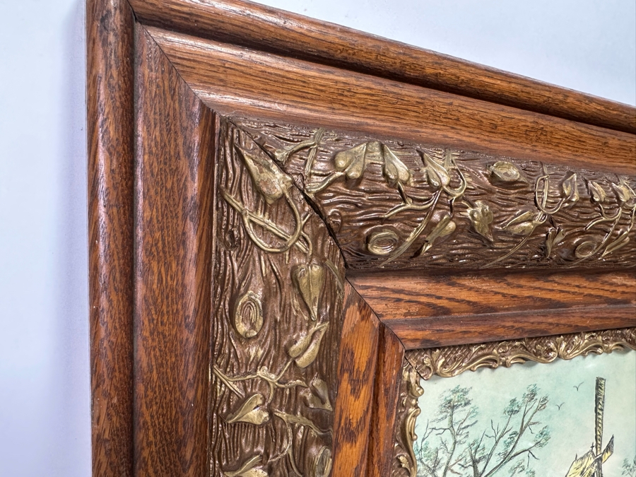 Original Unsigned Artwork 19.5 X 16 In Antique Wooden Framed 31 X 27 [Photo 2]