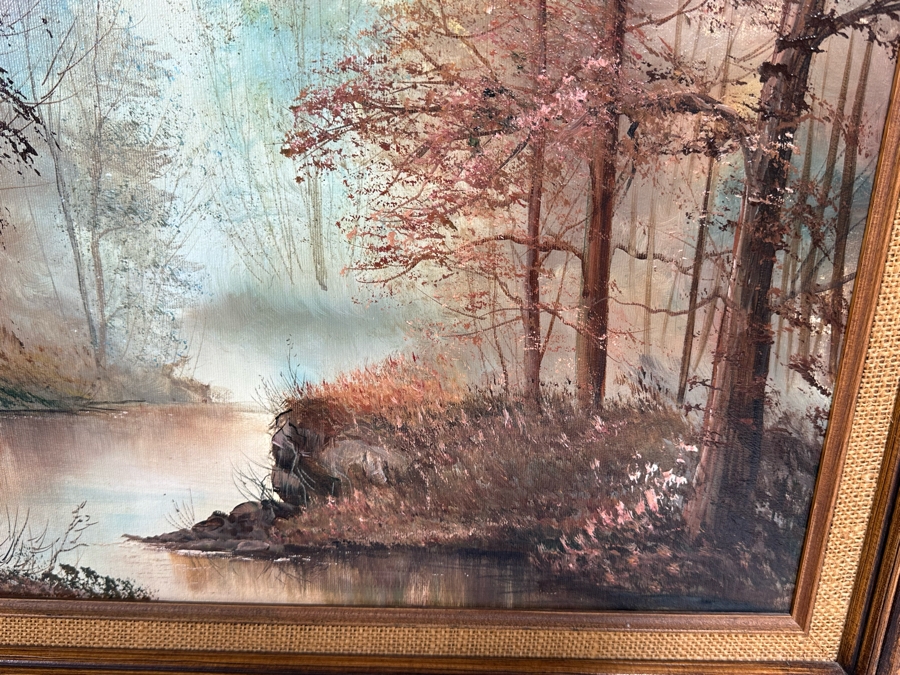 Original Signed Landscape Painting On Canvas Dated 1981 24 X 18 Framed 31.5 X 26 [Photo 5]