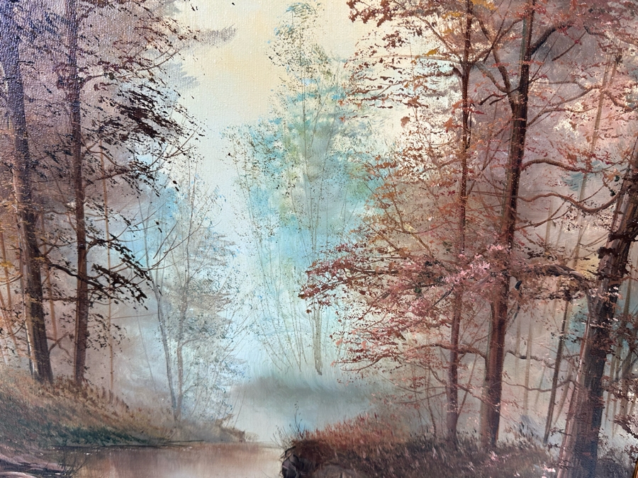 Original Signed Landscape Painting On Canvas Dated 1981 24 X 18 Framed 31.5 X 26 [Photo 6]