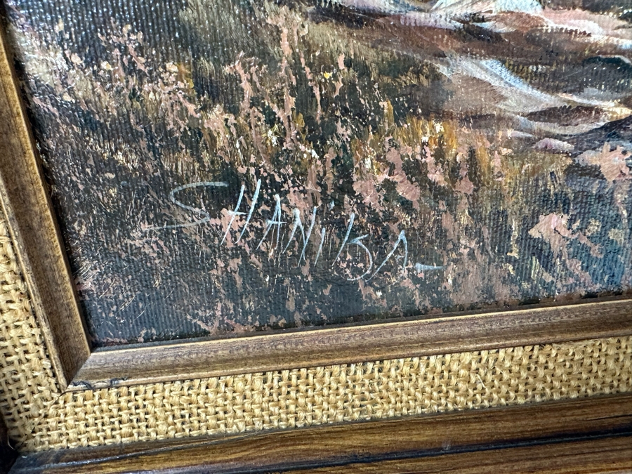 Original Signed Landscape Painting On Canvas Dated 1981 24 X 18 Framed 31.5 X 26 [Photo 4]