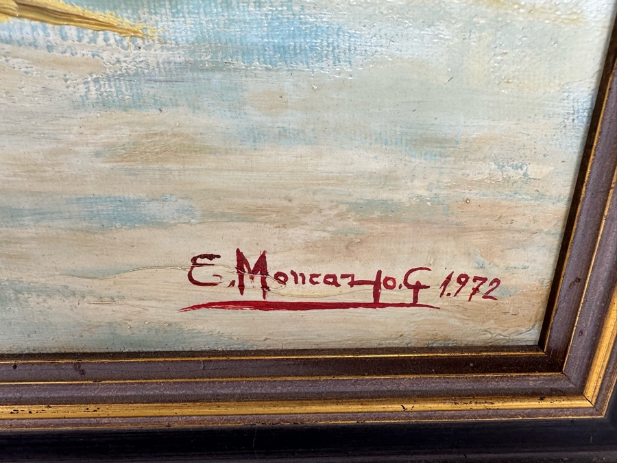 Emilio Moncayo (B. 1895, Ecuador) Signed Original Still Life Painting On Canvas 16.5 X 25 Framed 21 X 29.5 [Photo 7]