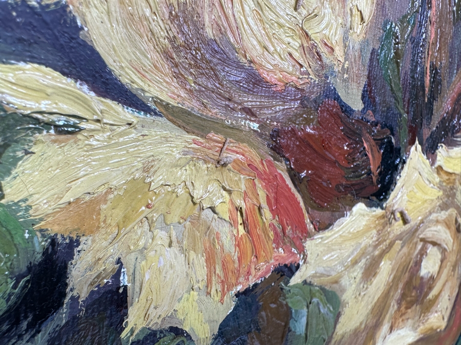 Emilio Moncayo (B. 1895, Ecuador) Signed Original Still Life Painting On Canvas 16.5 X 25 Framed 21 X 29.5 [Photo 8]