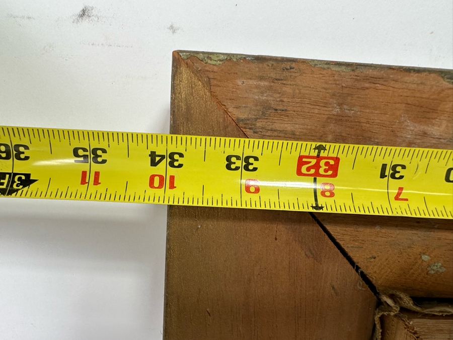 Original Signed Mid-Century City Skyline Painting Signature Illegible 27.5 X 20 Framed 34 X 26.5 [Photo 16]