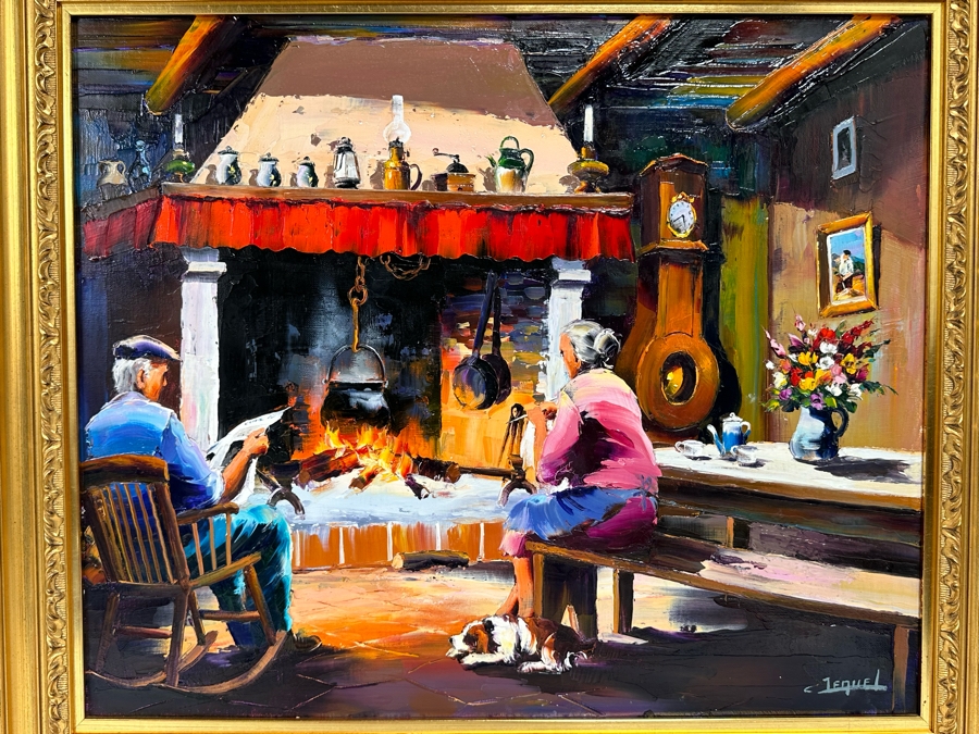 Christian Jecquel (B. 1935, French) Original Oil Painting On Canvas 25.5 X 21.5 Framed 30.5 X 26.5 [Photo 3]