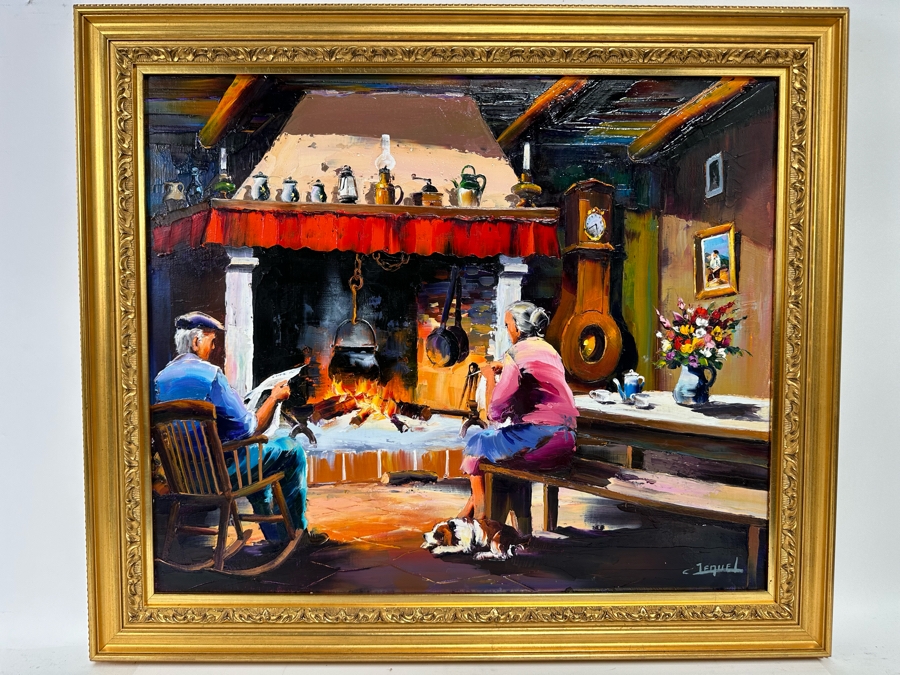 Christian Jecquel (B. 1935, French) Original Oil Painting On Canvas 25.5 X 21.5 Framed 30.5 X 26.5 [Photo 2]