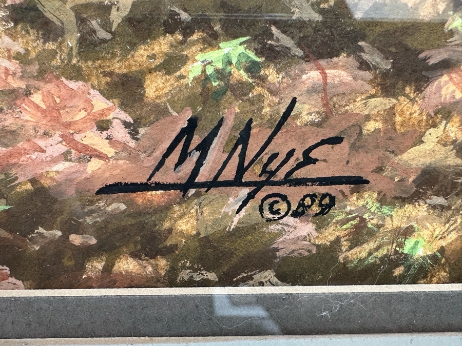 Marvin Nye (1910-2005, Kansas) Signed Original Watercolor And Gouache Drawing On Paper Titled 'Watching The Sodbuster' Dated 1989 21.5 X 18 Framed 36 X 30 [Photo 14]