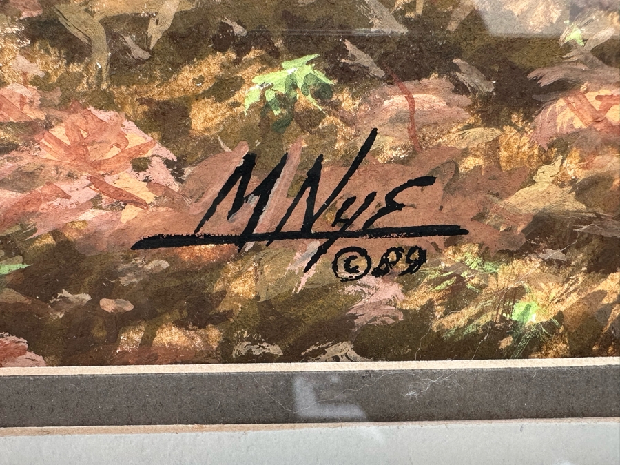 Marvin Nye (1910-2005, Kansas) Signed Original Watercolor And Gouache Drawing On Paper Titled 'Watching The Sodbuster' Dated 1989 21.5 X 18 Framed 36 X 30 [Photo 13]