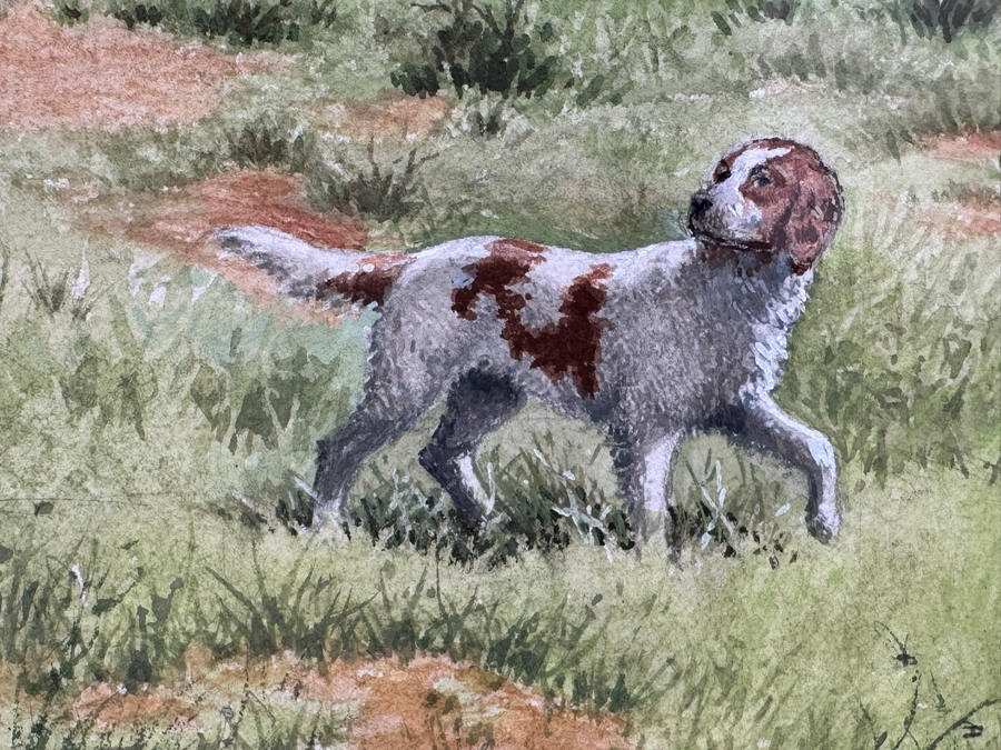 Marvin Nye (1910-2005, Kansas) Signed Original Watercolor And Gouache Drawing On Paper Titled 'Watching The Sodbuster' Dated 1989 21.5 X 18 Framed 36 X 30 [Photo 10]