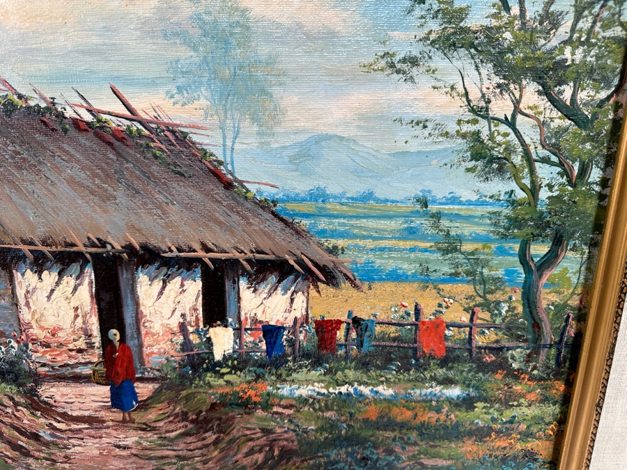 Emilio Moncayo (B. 1895, Ecuador) Signed Original Oil Painting 26 X 19 Framed 36 X 29 [Photo 5]