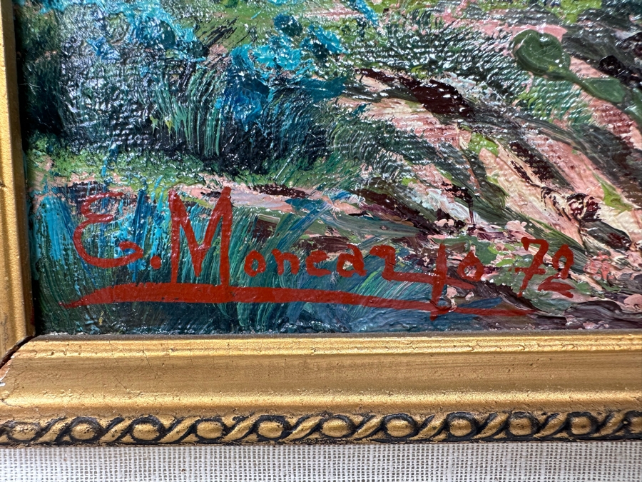Emilio Moncayo (B. 1895, Ecuador) Signed Original Oil Painting 26 X 19 Framed 36 X 29 [Photo 10]