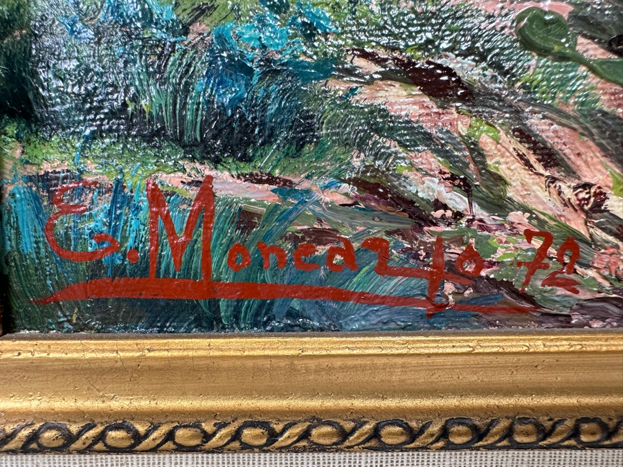 Emilio Moncayo (B. 1895, Ecuador) Signed Original Oil Painting 26 X 19 Framed 36 X 29 [Photo 11]