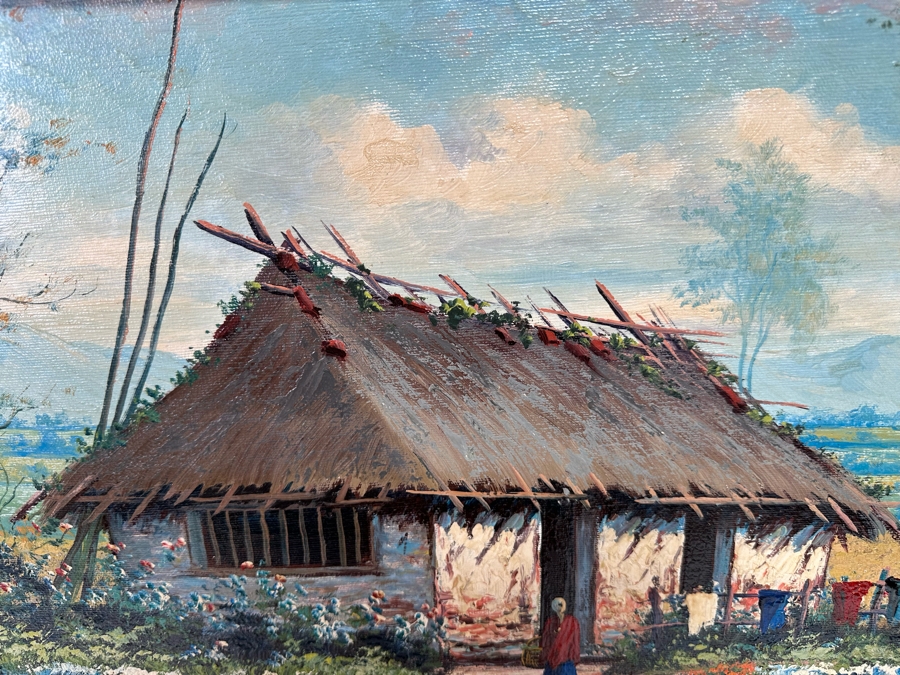 Emilio Moncayo (B. 1895, Ecuador) Signed Original Oil Painting 26 X 19 Framed 36 X 29 [Photo 8]