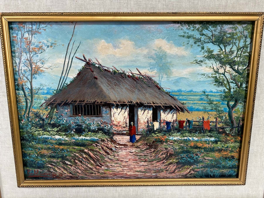 Emilio Moncayo (B. 1895, Ecuador) Signed Original Oil Painting 26 X 19 Framed 36 X 29