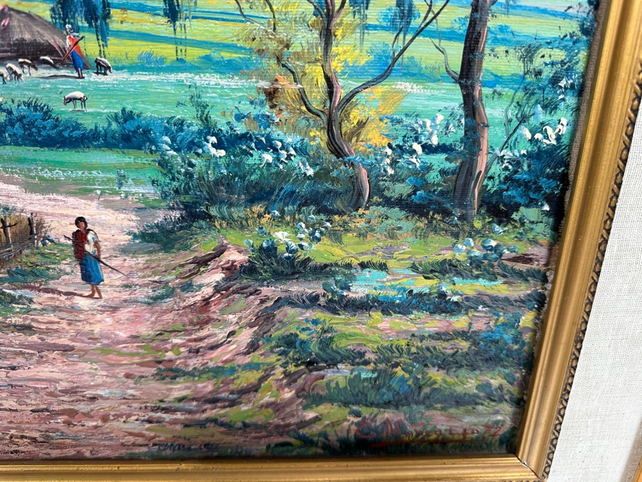 Emilio Moncayo (B. 1895, Ecuador) Signed Original Oil Painting 26 X 19 Framed 36 X 29 [Photo 9]