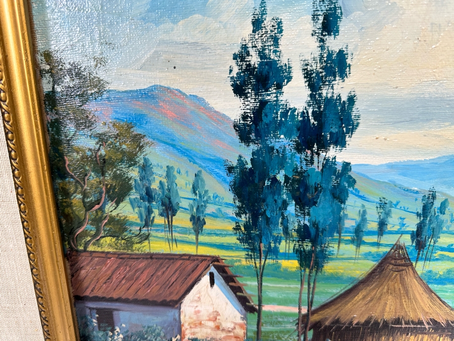 Emilio Moncayo (B. 1895, Ecuador) Signed Original Oil Painting 26 X 19 Framed 36 X 29 [Photo 8]