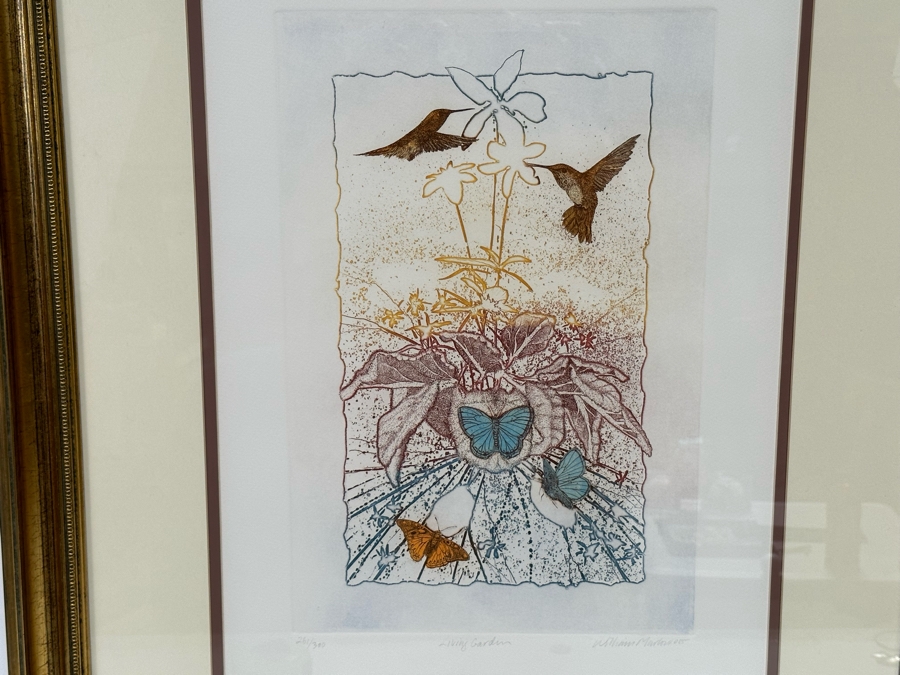 William Marlow Signed Limited Edition Print Titled 'Living Garden' Numbered 261 Of 300 13 X 18 Framed 27 X 34.5 [Photo 1]