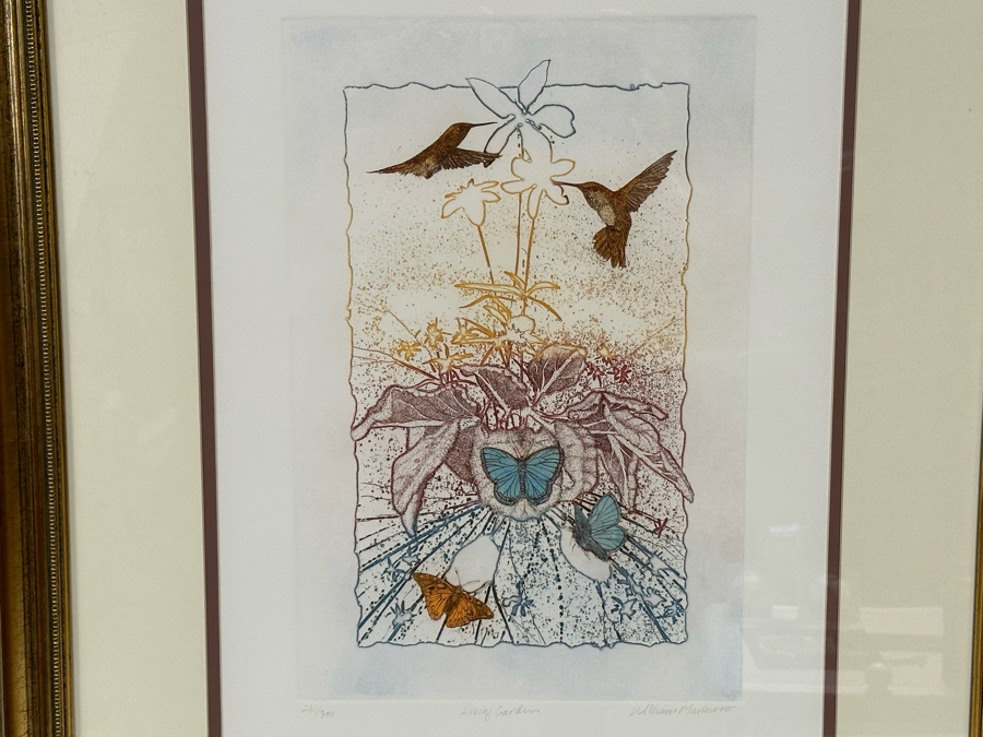 William Marlow Signed Limited Edition Print Titled 'Living Garden' Numbered 261 Of 300 13 X 18 Framed 27 X 34.5 [Photo 4]