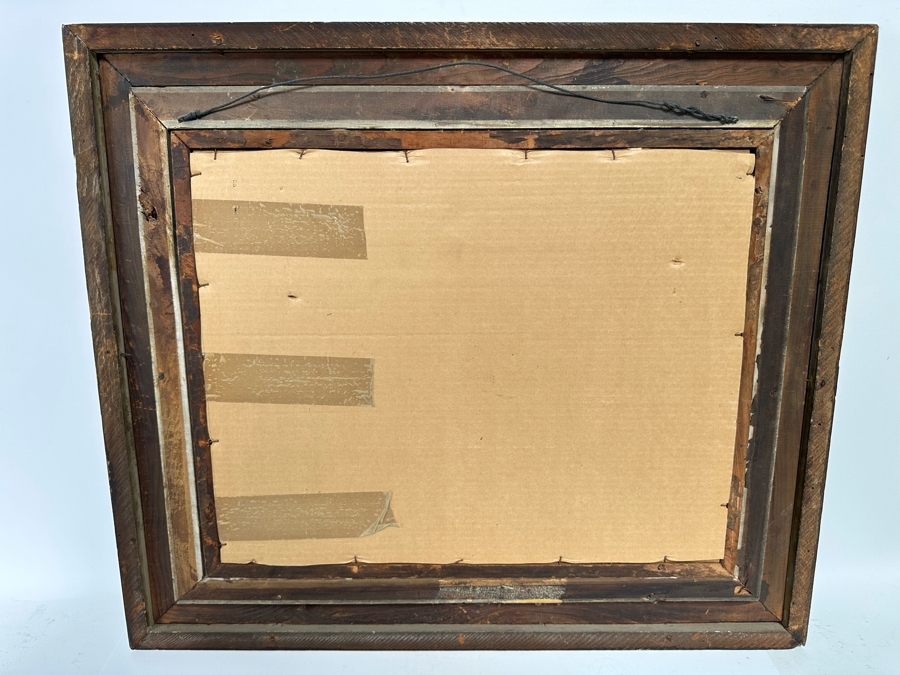 Victor Giraud (1868-1953, French) Stunning Antique Original River Scene Landscape Painting Signed Lower Right In Pencil 21 X 17 In Antique Gilded Wooden Frame 29 X 25 [Photo 25]