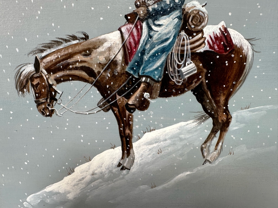 Original Painting On Canvas Signed G Hardy Montana 1901 10 X 11 Framed 18 X 20 [Photo 5]