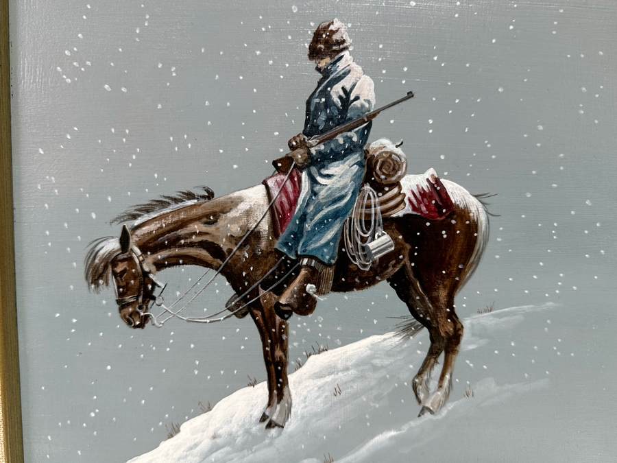 Original Painting On Canvas Signed G Hardy Montana 1901 10 X 11 Framed 18 X 20 [Photo 3]