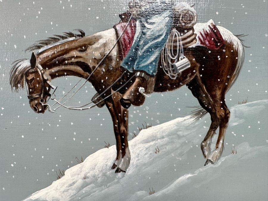 Original Painting On Canvas Signed G Hardy Montana 1901 10 X 11 Framed 18 X 20 [Photo 4]