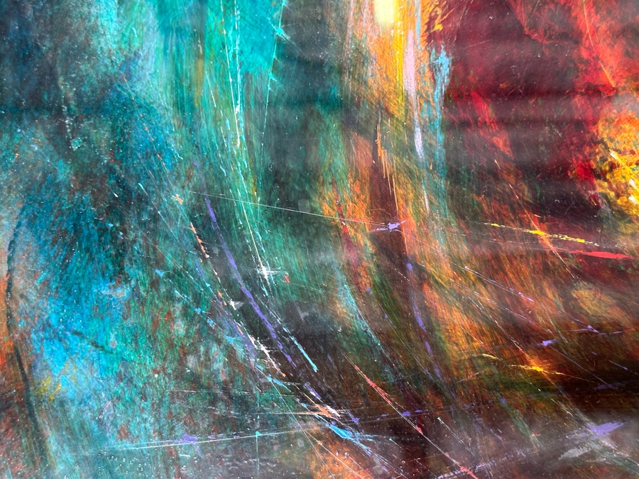 Leonardo Nierman (1932-2023, New York / Mexico) Signed Original Abstract Expressionist Landscape Oil On Masonite Painting Titled 'Firebird' Dated 1965 31 X 23.5 Framed 46 X 38 [Photo 14]