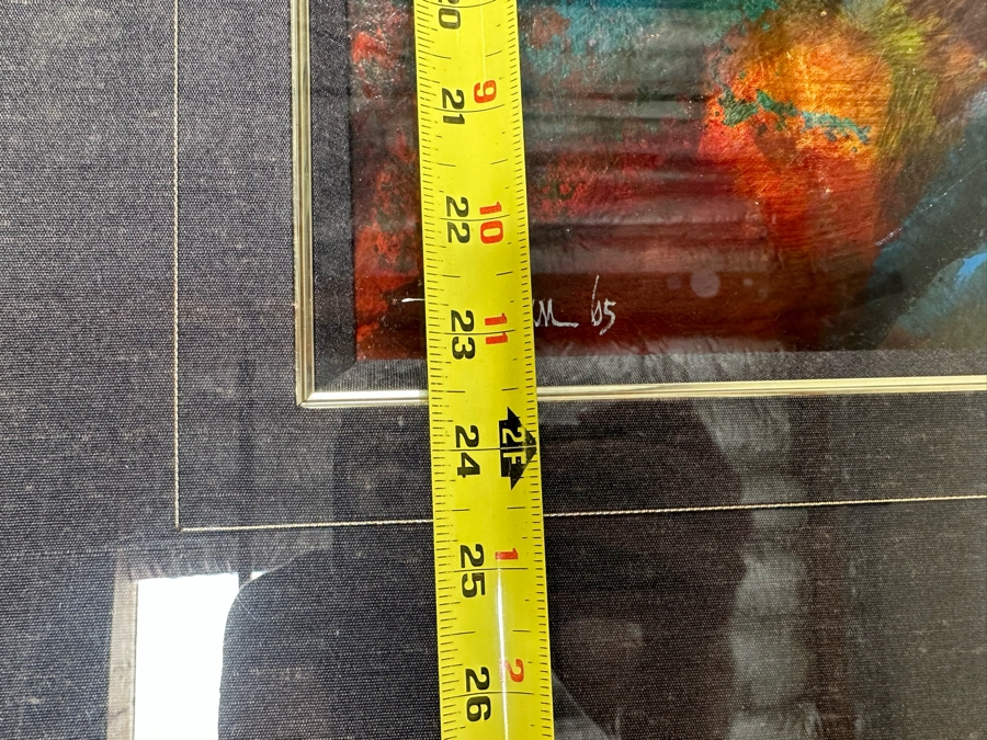 Leonardo Nierman (1932-2023, New York / Mexico) Signed Original Abstract Expressionist Landscape Oil On Masonite Painting Titled 'Firebird' Dated 1965 31 X 23.5 Framed 46 X 38 [Photo 18]