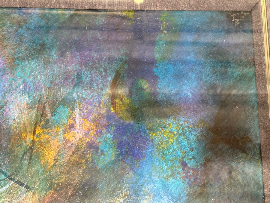 Leonardo Nierman (1932-2023, New York / Mexico) Signed Original Abstract Expressionist Landscape Oil On Masonite Painting Titled 'Firebird' Dated 1965 31 X 23.5 Framed 46 X 38 [Photo 16]