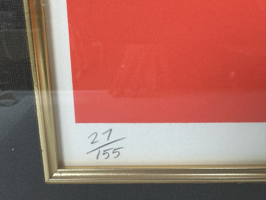 Gary Ernest Smith (B. 1942, Utah) Signed Limited Edition Print Titled 'Man With Wheat Bundle' Numbered 27 Of 155 Dated 1991 20 X 27.5 Framed 29 X 36 [Photo 9]