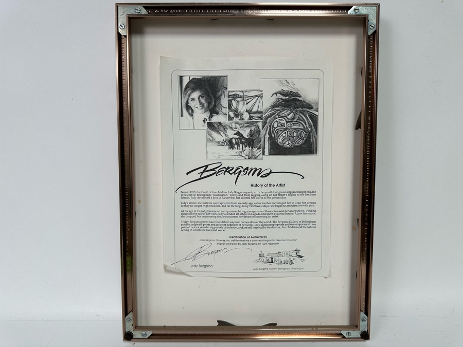 Jody Bergsma Signed Limited Edition Print Titled 'You Are The Wind Beneath My Wings' Numbered 122 OF 475 7 X 11 Framed 12 X 16 [Photo 9]