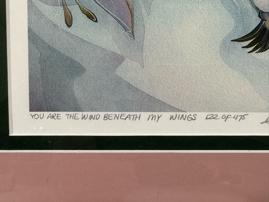 Jody Bergsma Signed Limited Edition Print Titled 'You Are The Wind Beneath My Wings' Numbered 122 OF 475 7 X 11 Framed 12 X 16 [Photo 8]