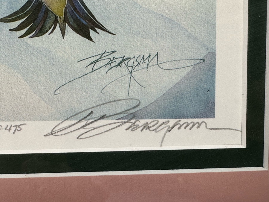 Jody Bergsma Signed Limited Edition Print Titled 'You Are The Wind Beneath My Wings' Numbered 122 OF 475 7 X 11 Framed 12 X 16 [Photo 7]