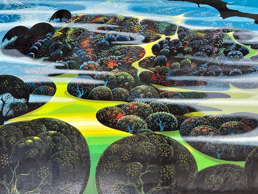 Eyvind Earle (1916-2000, New York / California) Signed Limited Edition Print Titled 'Mystic Mountain' Numbered 1 Of 402 35 X 27 Framed 48.5 X 37 (Background Illustrator For 1950s Disney Films) [Photo 4]