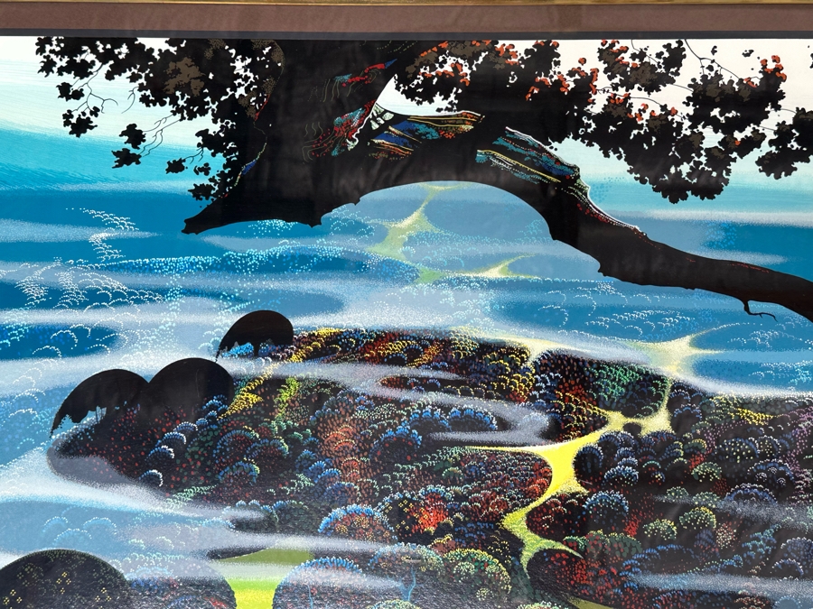 Eyvind Earle (1916-2000, New York / California) Signed Limited Edition Print Titled 'Mystic Mountain' Numbered 1 Of 402 35 X 27 Framed 48.5 X 37 (Background Illustrator For 1950s Disney Films) [Photo 5]