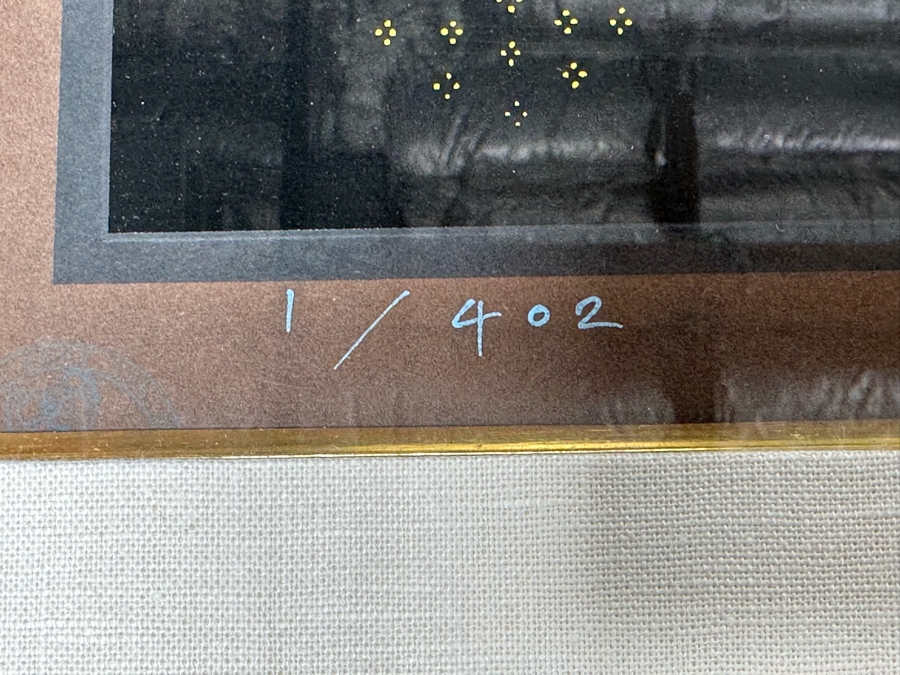 Eyvind Earle (1916-2000, New York / California) Signed Limited Edition Print Titled 'Mystic Mountain' Numbered 1 Of 402 35 X 27 Framed 48.5 X 37 (Background Illustrator For 1950s Disney Films) [Photo 9]