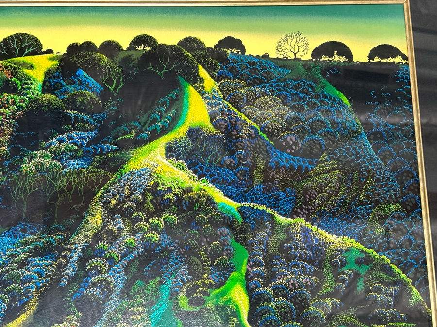 Eyvind Earle (1916-2000, New York / California) Signed Limited Edition Print Titled 'Gardner's Ranch' Numbered 34 Of 400 39 X 29 Framed 49 X 38 (Background Illustrator For 1950s Disney Films) [Photo 7]