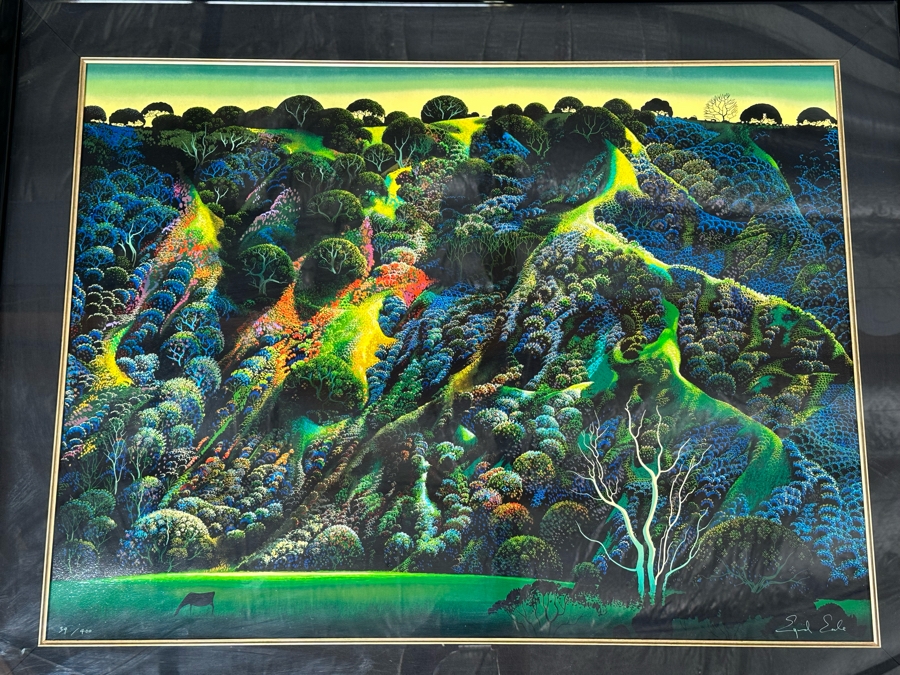 Eyvind Earle (1916-2000, New York / California) Signed Limited Edition Print Titled 'Gardner's Ranch' Numbered 34 Of 400 39 X 29 Framed 49 X 38 (Background Illustrator For 1950s Disney Films) [Photo 3]
