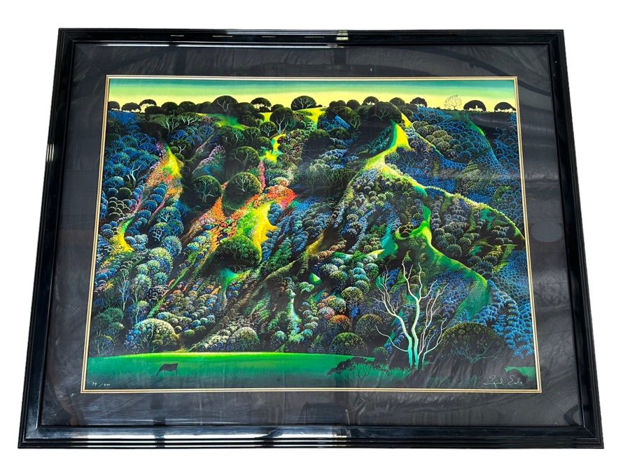 Eyvind Earle (1916-2000, New York / California) Signed Limited Edition Print Titled 'Gardner's Ranch' Numbered 34 Of 400 39 X 29 Framed 49 X 38 (Background Illustrator For 1950s Disney Films) [Photo 2]