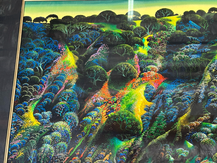 Eyvind Earle (1916-2000, New York / California) Signed Limited Edition Print Titled 'Gardner's Ranch' Numbered 34 Of 400 39 X 29 Framed 49 X 38 (Background Illustrator For 1950s Disney Films) [Photo 5]