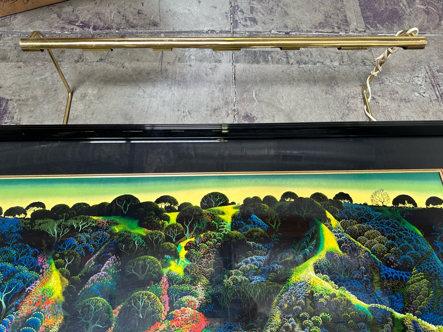 Eyvind Earle (1916-2000, New York / California) Signed Limited Edition Print Titled 'Gardner's Ranch' Numbered 34 Of 400 39 X 29 Framed 49 X 38 (Background Illustrator For 1950s Disney Films) [Photo 14]