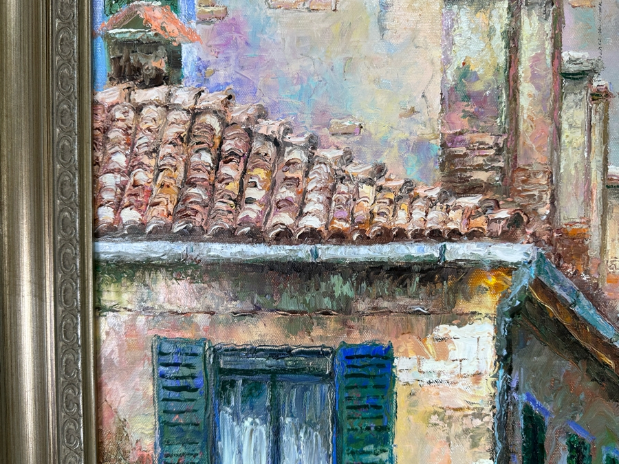 Yanush Stanislaw Godlewski (B. 1939, California / Sweden / Poland) Original Oil Painting On Canvas Titled 'Venice' Dated 2001 48 X 36 Framed 43 X 55.5 Retails $12,500 [Photo 7]