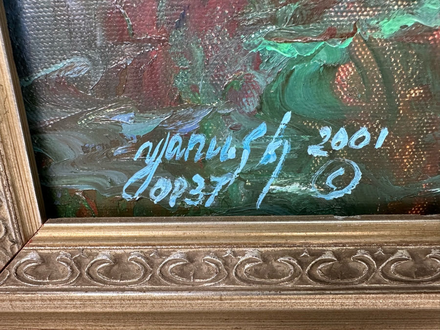 Yanush Stanislaw Godlewski (B. 1939, California / Sweden / Poland) Original Oil Painting On Canvas Titled 'Venice' Dated 2001 48 X 36 Framed 43 X 55.5 Retails $12,500 [Photo 13]