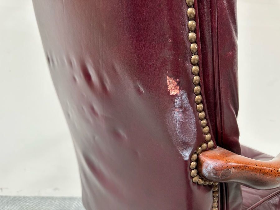 Classic Leather Executive Desk Chair With Brass Nailhead Trim [Photo 8]